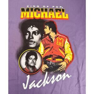 Michael Jackson Graphic Tee Purple Y2K King of Pop Shirt L NWOT